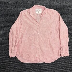 Frank & Eileen Shirt Women’s Medium Red Eileen Style Button Pinstripe Light